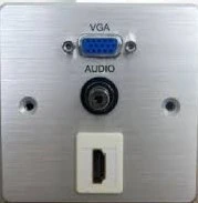 קופסת חיבורים למקרן  מתכתית VGA + HDMI + PL3.5